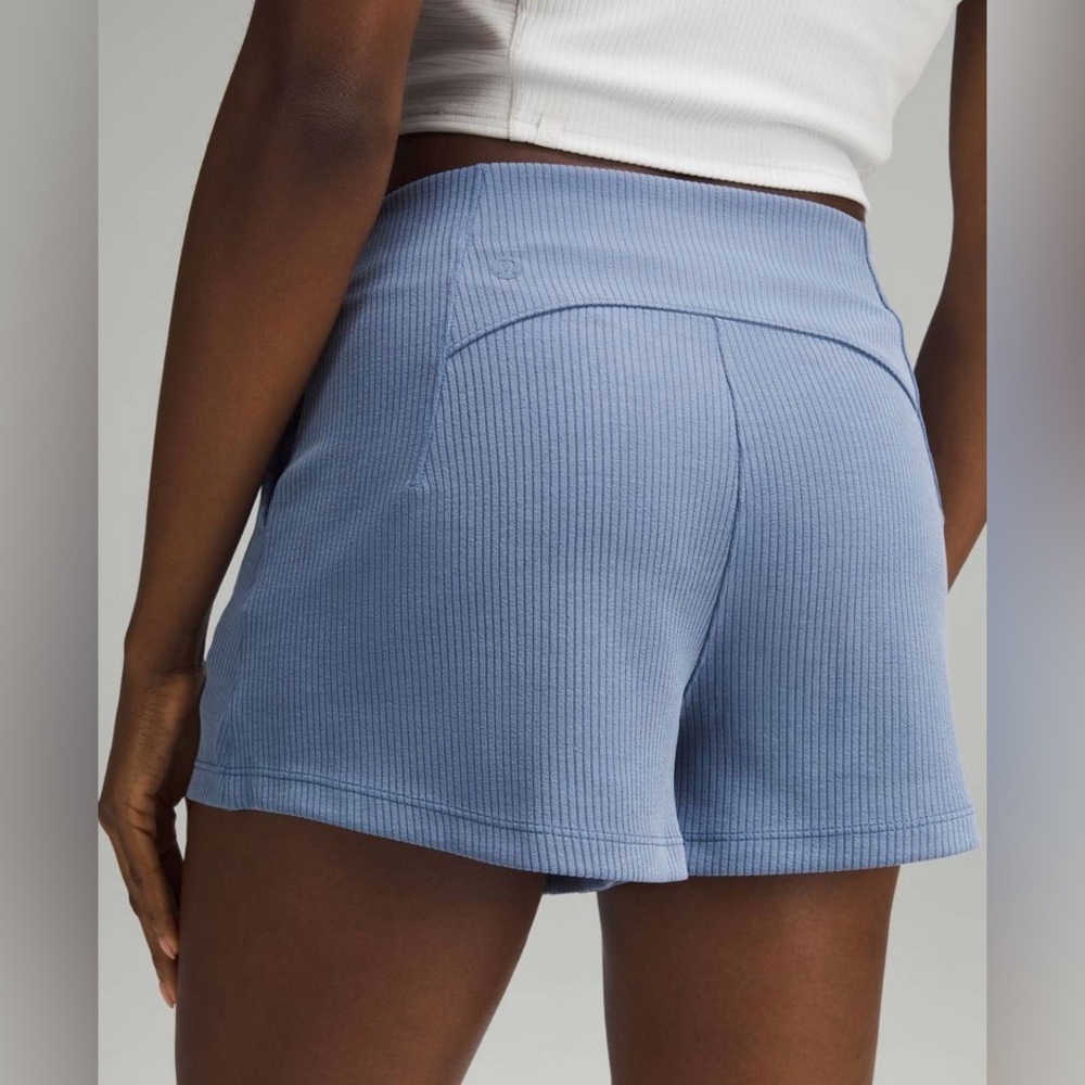 Lululemon Ribbed Softstreme High-Rise Short 2" in Oasis Blue - Picture 2 of 7